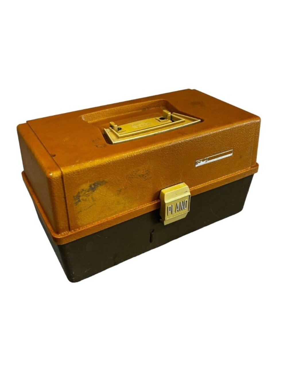 Vintage Plano Tacklebox Full +Contents! See Pics 1970s Brown Gold Made In USA
